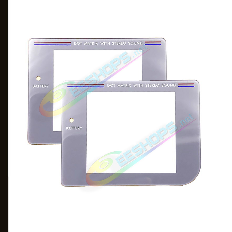 Best Nintendo GameBoy Glass Mirror Protective Screen Upper Cover Pack 2 Replacement, Best New Game Boy GB Fat Handheld Console Classic Grey Scratch-Resistant Top Display Protector Surface with Double-Sided Tape Two PCS Free Shipping