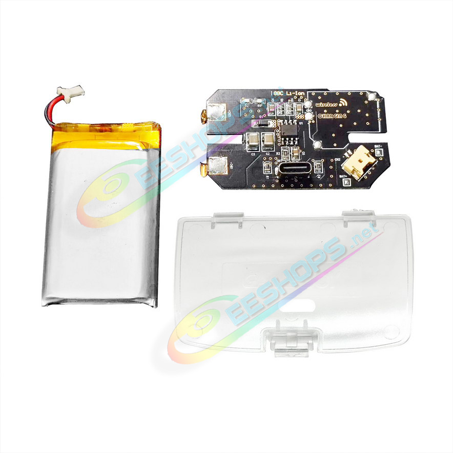 Best Nintendo GameBoy Color Rechargeable Battery Pack Type-C Mod Kit 1600 mAh Replacement, Cheap Game Boy GBC Handheld Console 10~20 Hours Super Long Life USB-C Charging Lithium Module with Clear Rear Cover Set Free Shipping