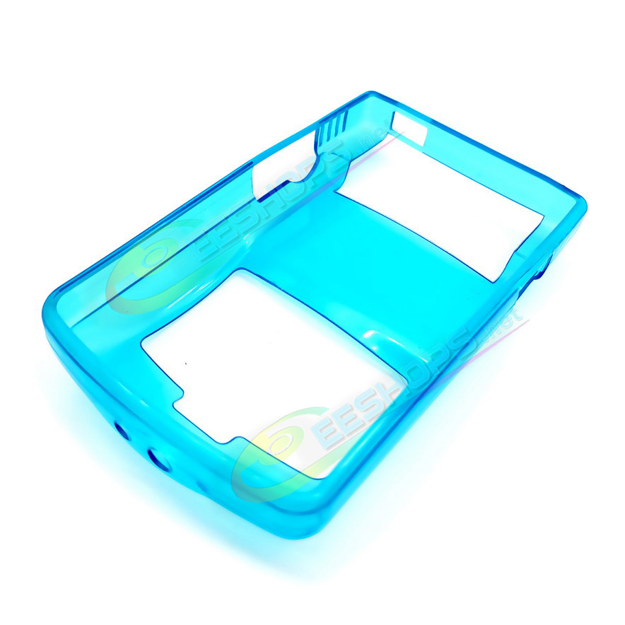 Best Nintendo GameBoy Color Soft Housing Cover Protective Crystal Case Clear Blue, Cheap Game Boy GBC Handheld Game Console Scratch-Resistant Impact Resistance TPU Outer Protector Protection Casing Sleeve Accessories Free Shipping