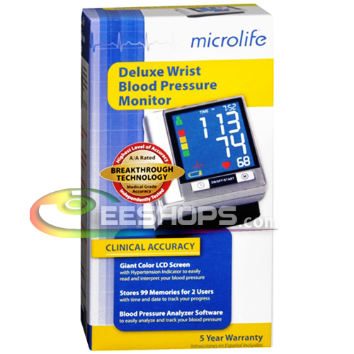 Offical Microlife Deluxe Wrist Blood Pressure Monitor Model BP3NC1-1W New in Box