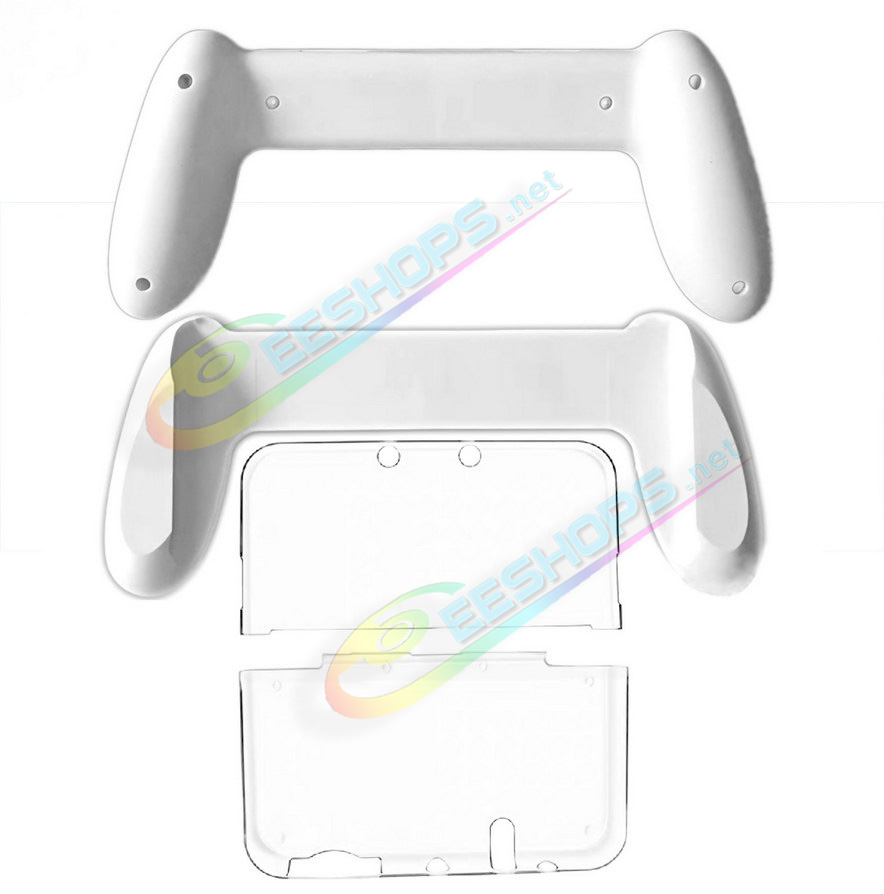 Cheap New Nintendo 3DS XL / LL Extra Handle Hand Grip White with Special Crystal Shell, Best New3DSXL 3DSXL 3DSLL Handheld Game Console Lightweight Non-slip Prosthetic Holder w/ Special Split Type Clear Protective Case Free Shipping