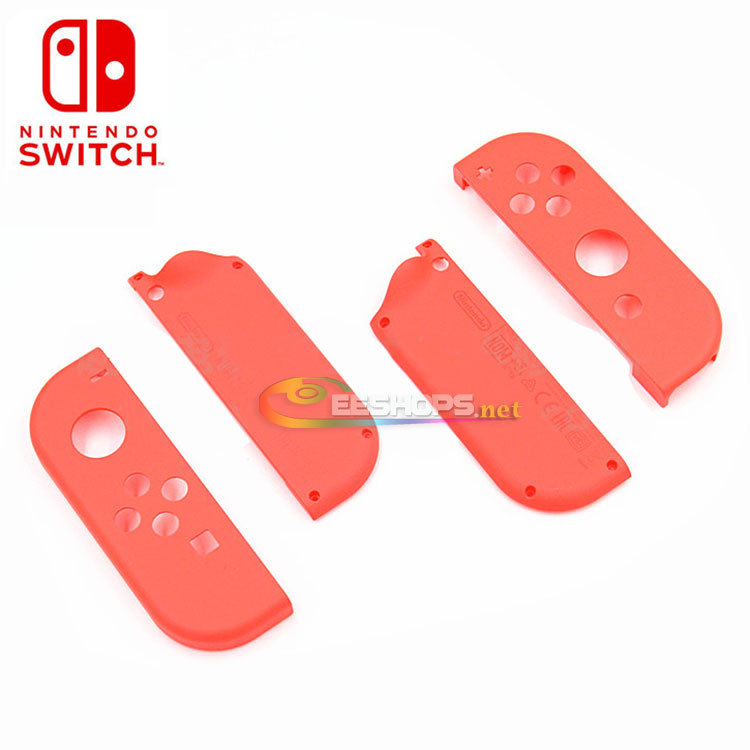 Original Top & Bottom Outer Housing Case Shell Enclosure for Nintendo Switch NS Console L/R Joy-Con Controllers Orange Red Replacement Spare Parts