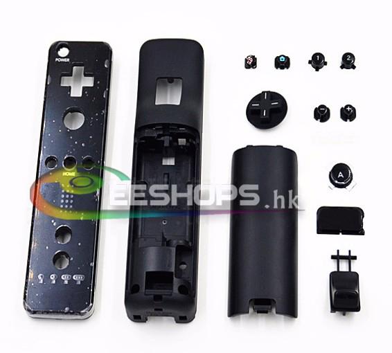 Genuine New Outer Case Housing Shell Enclosure 14pcs Full Set Black for Nintendo Wii Remote Controllers Old Edition Replacement Spare Parts