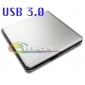 New Laptop Slim Portable SATA External USB 3.0 Optical Drive USB Case Enclosure Kit Aluminum Silver - Click Image to Close