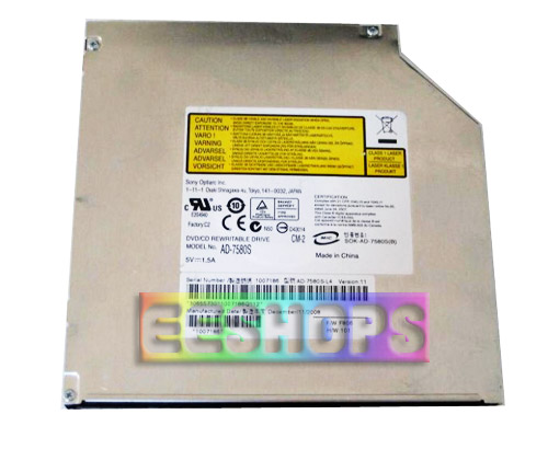 New Sony NEC AD-7580S Suoer Multi 8X DL DVD RW 24X CD Burner SATA Laptop Internal Optical Drive