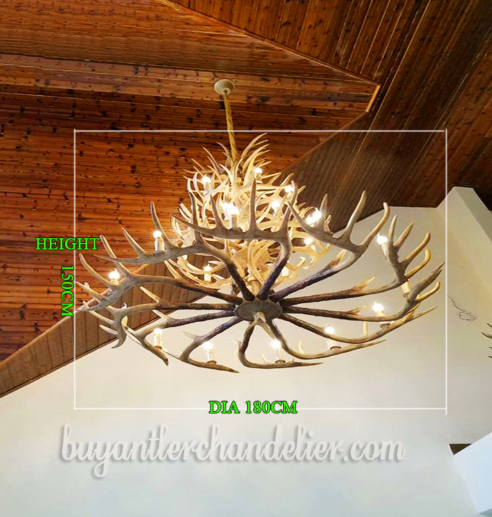 Deer Antler Chandeliers Three Tiers 27 Cast Cascade Pendant Lights Candelabra Rustic Home Decorating Lighting Fixtures for Large House Living Room 70