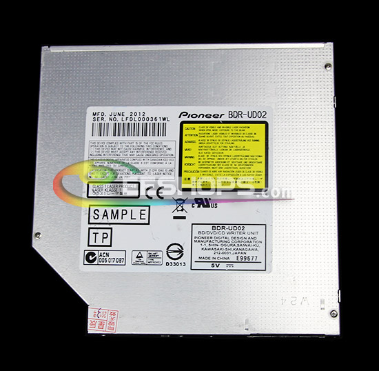 Pioneer BDR-UD02 9.5mm Super Slim 6X 3D Blu-ray Burner BD-RE DL TL 128GB BDXL Writer Tray Loading SATA Drive