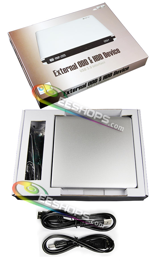 New Laptop Slim Portable External USB 3.0 Optical Drive USB Case Enclosure Kit Black