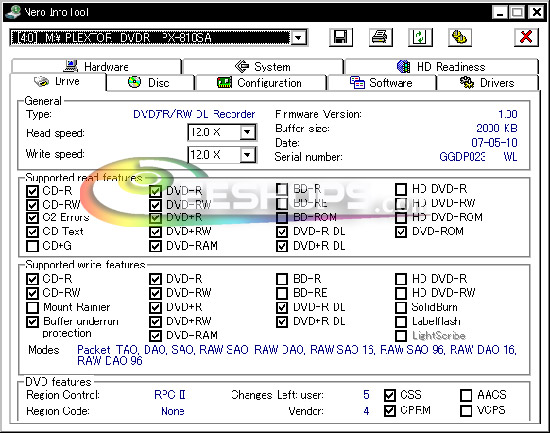 Plextor PX-810SA 18X Multi DVD CD RW Writer DVD-RAM Dual Layer Burner Internal SATA Drive