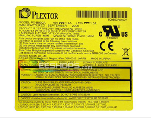 Plextor PX-B900A 2X BD-R Blu-Ray BurnerSuper Multi 8X DVD RAM CD RW Writer Internal IDE Drive