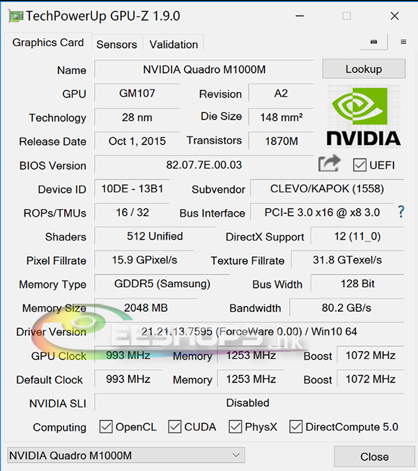 Original Dell Precision M4700 M4800 M6700 M6800 Mobile Workstation Laptop nVidia Quadro M1000M GDDR5 2GB MXM Graphics Video Card VGA Board