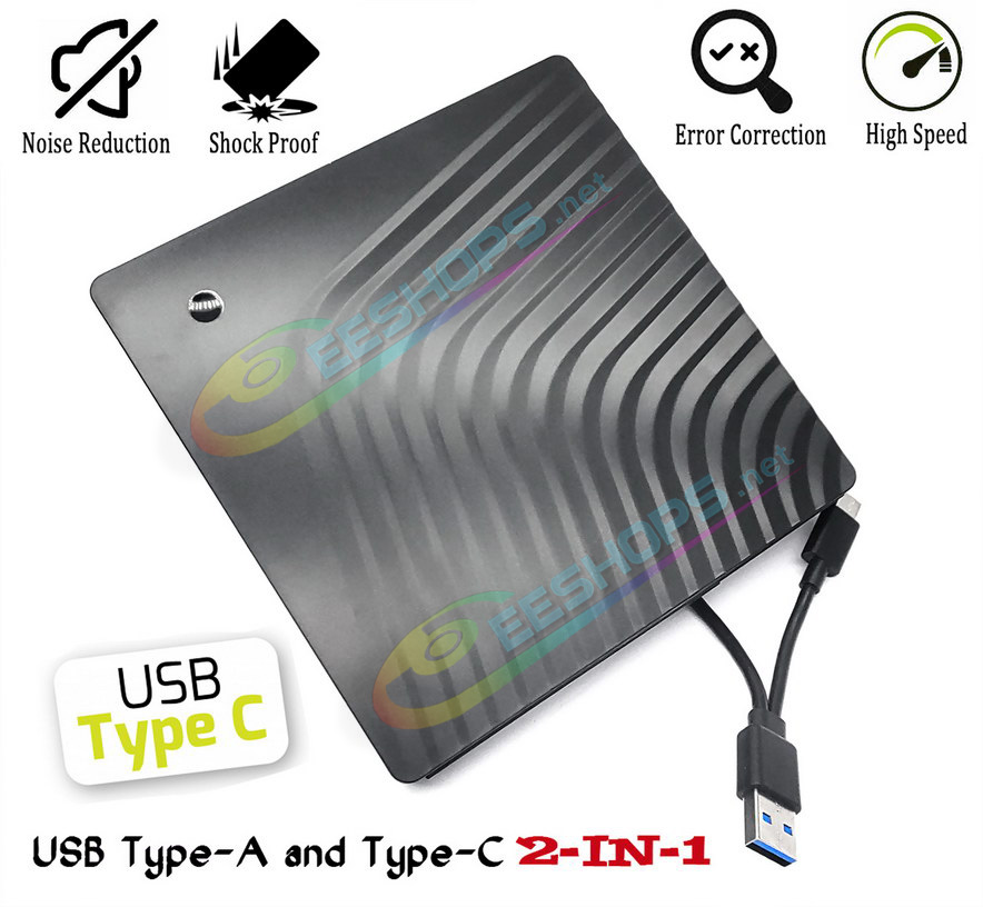 Cheap 2-in-1 USB-C External 6X 3D Blu-ray DVD Disc Player, Best Lenovo Legion 5 2 Pro Slim 9i 7i Y700 Y70 Y90 Y540 Y530 GO Gaming Laptop Tablet PC, Type-A 3.0 BD-ROM Combo Reader Dual Layer 8X DVD+-R/RW DL CD-RW Burner Optical Drive Black Free Shipping