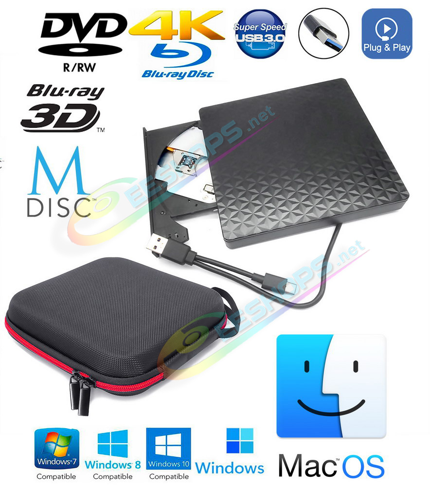 Best Portable Slim 4K Ultra HD 3D UHD Blu-ray Player External USB-C Optical Drive + Storage Bag, Cheap Asus VivoBook S 15 Pro 16X 14X 15X 17X S15 S14 S16 F512 Flip Laptop, New 2-in-1 6X BD-RE SL/DL/TL/XL M-DISC 8X DVD-RW 24X CD-R Burner Free Shipping