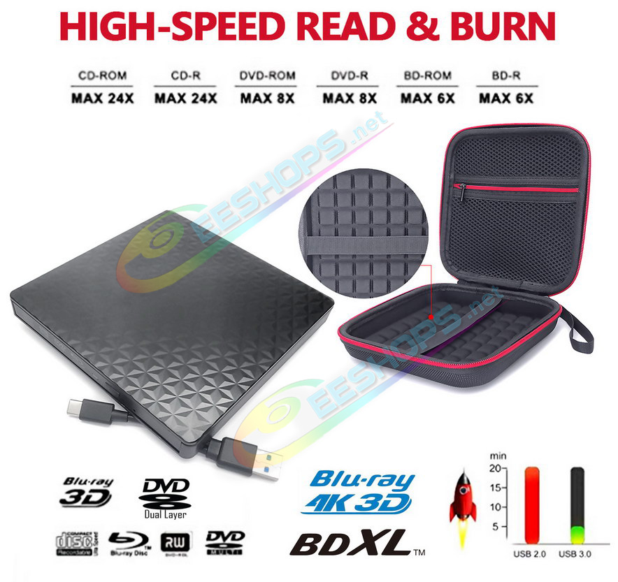 Best Portable Slim 4K Ultra HD 3D UHD Blu-ray Player External USB-C Optical Drive + Storage Bag, Cheap Asus VivoBook S 15 Pro 16X 14X 15X 17X S15 S14 S16 F512 Flip Laptop, New 2-in-1 6X BD-RE SL/DL/TL/XL M-DISC 8X DVD-RW 24X CD-R Burner Free Shipping