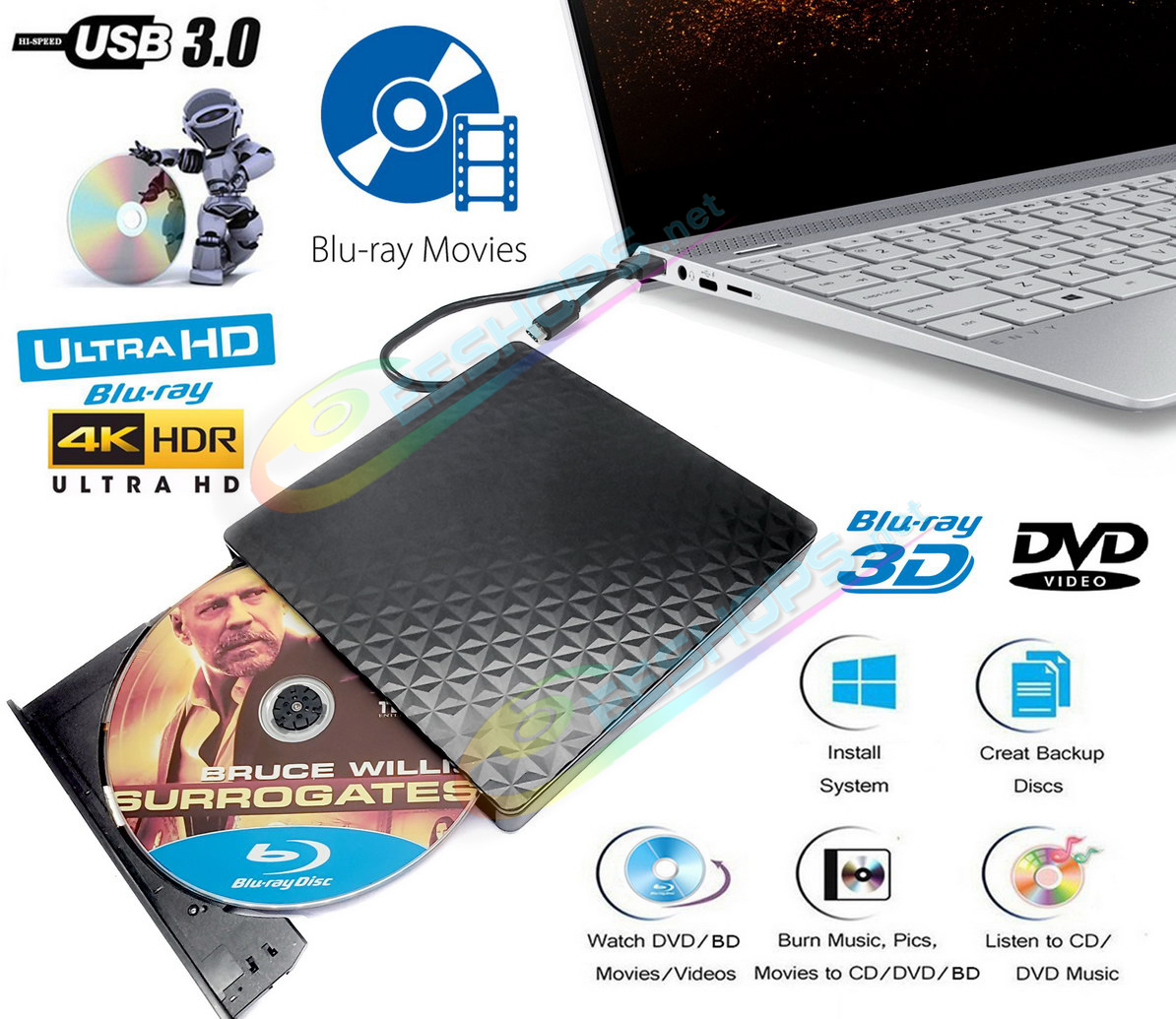 Best Portable Slim 4K Ultra HD 3D UHD Blu-ray Player External USB-C Optical Drive + Storage Bag, Cheap Asus VivoBook S 15 Pro 16X 14X 15X 17X S15 S14 S16 F512 Flip Laptop, New 2-in-1 6X BD-RE SL/DL/TL/XL M-DISC 8X DVD-RW 24X CD-R Burner Free Shipping