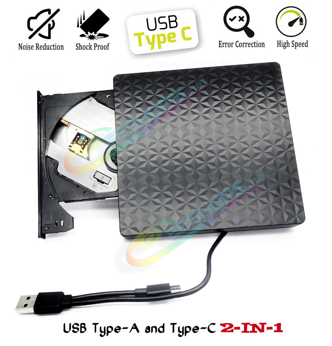 Cheap USB-C Ultra Slim External 3D Blu-ray and DVD Player / BD-RE Burner, Best Lenovo Yoga 6 Slim 7i 9i X390 Book 7X Pro 730 C940 C930 Laptop, New 2-in-1 Slim 6X BD-R DL 8X DVD+-R/RW DVDRAM DL 24X CD-RW Disc Writer Portable Optical Drive Free Shipping