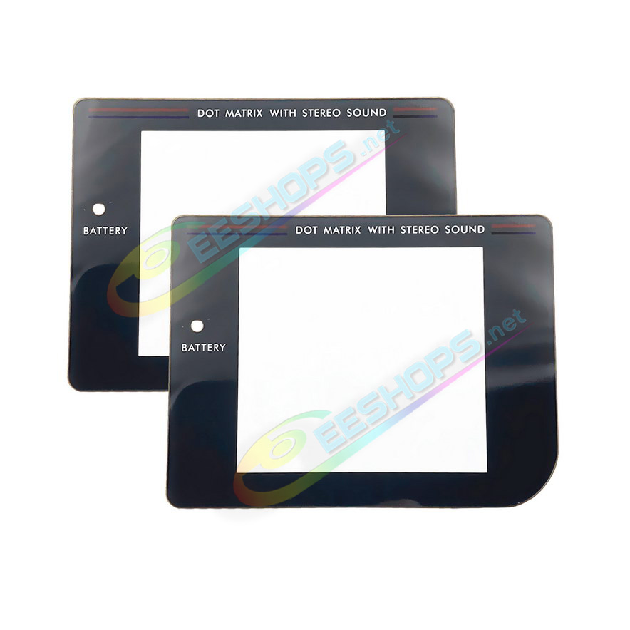 Best Nintendo GameBoy Glass Mirror Protective Screen Upper Cover Black Color Pack 2 Replacement, Cheap Game Boy GB Fat Handheld Console Classic Scratch-Proof Top Display Protector Surface with Back Double-Sided Tape Two PCS Free Shipping