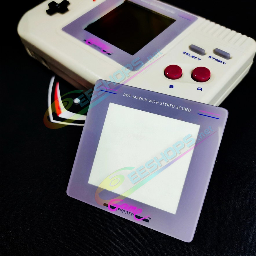 Customized Nintendo GameBoy Horizontal Glass Mirror Protective Screen Cover Replacement, Best Game Boy GB Fat Horizontal Version Handheld Console Classic Grey Scratch-Resistant Top Display Protector Surface Free Shipping