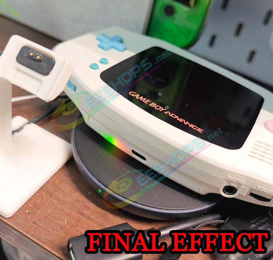 Best Nintendo GameBoy Advance Type-C Mod Kit Rechargeable Battery Pack 1800 mAh Wireless Charging Replacement, Cheap GBA Handheld Game Console Long Life USB-C Charging Large Capacity Li-ion Lithium Module with Clear Cover Free Shipping