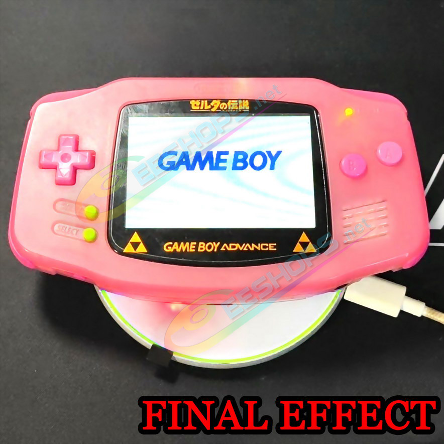 Best Nintendo GameBoy Advance USB-C Charging Mod Kit Dual Rechargeable Batteries Replacement + Wireless Charger, Cheap Game Boy GBA Handheld Console, New DIY Long Life Type-C Charge Modded Two Li-ion Battery Pack Module + Rear Cover Free Shipping