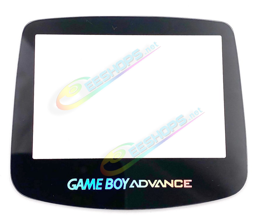 Best Nintendo GameBoy Advance Glass Mirror Black Protective Screen Upper Cover Colorful Logo Pack 2 Replacement, Cheap GBA Advanced Handheld Console Scratch-Proof Top Display Protector Surface with Double-Sided Tape Two PCS Free Shipping