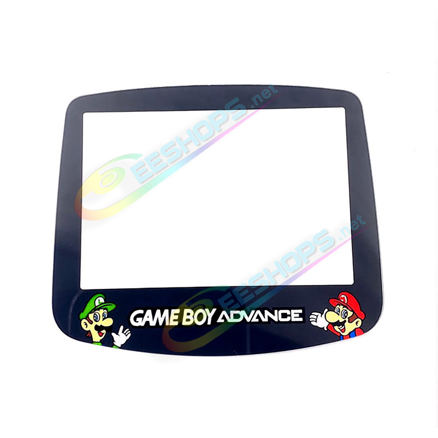 Best Nintendo GameBoy Advance Glass Mirror Screen Top Protector Cover Super Mario Bro Edition Replacement, Cheap GBA Advanced Handheld Console Scratch-Resistant Display Upper Protective Surface + Double-Sided Tape Free Shipping