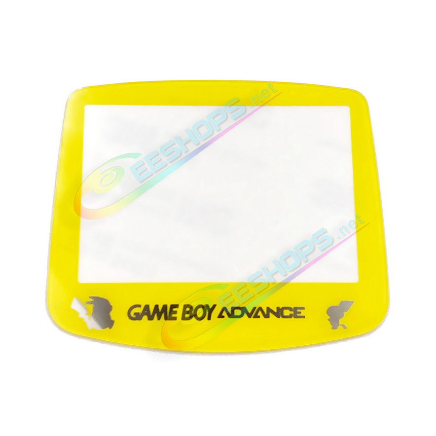 Best Nintendo GameBoy Advanced Glass Mirror Screen Top Protector Cover Pikachu Yellow Replacement, Cheap GBA Advance Handheld Console Scratch-Resistant Display Upper Protective Surface + Double-Sided Tape Free Shipping