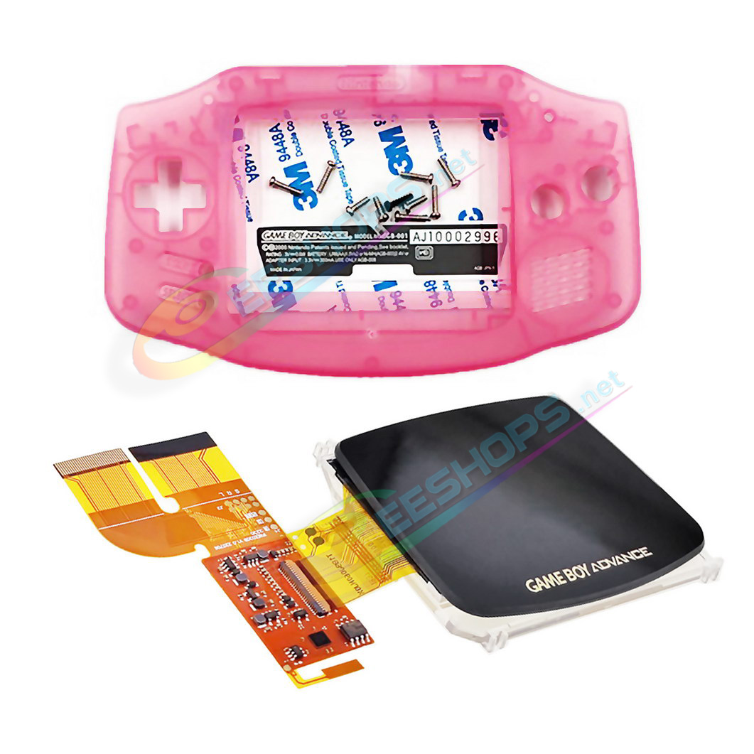 Cheap Nintendo GameBoy Advance IPS Display Mod Kit with Housing Shells Clear Pink, Best New GBA Handheld Game Console DIY V3.0 Dot by Dot Brighten Screen +Special Full Cover Case Complete Assembly Free Shipping
