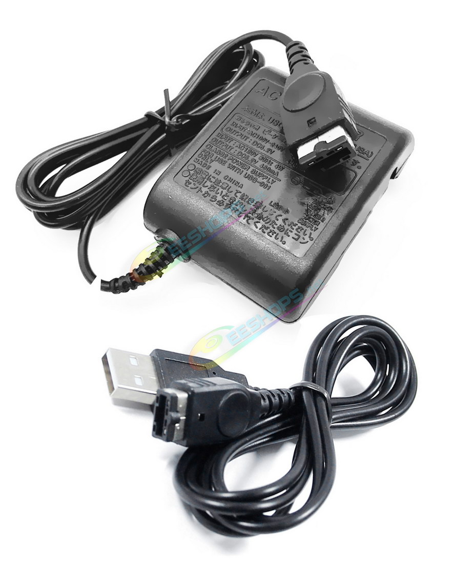 Cheap Nintendo GameBoy Advance SP DS AC Charger Adapter US Plug + USB Charging Cable, Best New Game Boy Advanced GBA SP NDS IDS Handheld Console, High Quality 100-240V Charge Adaptor 110cm Cord + USB Power Line Free Shipping