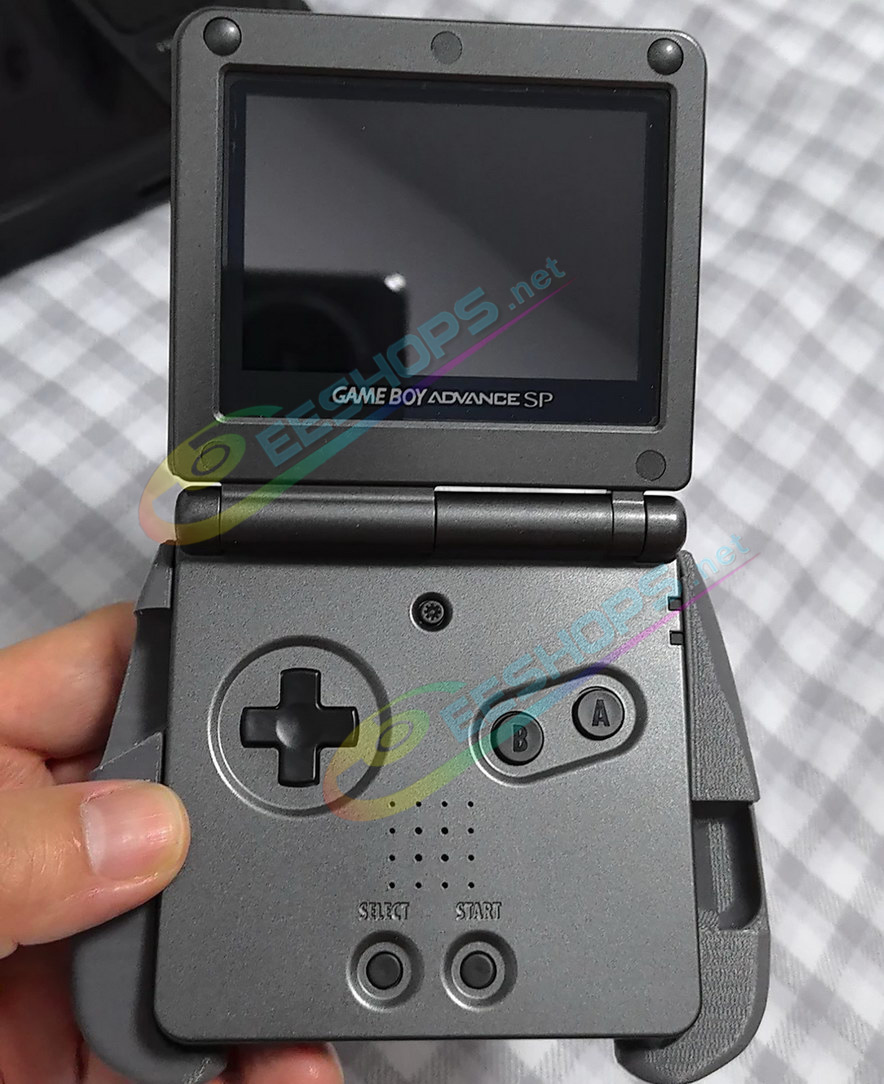 Best Nintendo GameBoy Advance SP Extra Back Clip Battery Pack 3670 mAh Ultimate Prosthetics Edition, Cheap New GBA SP GBASP Handheld Console Super High Capacity Type-C PD Charge Power Bank with Black Grey Shell + Handle Grip Free Shipping