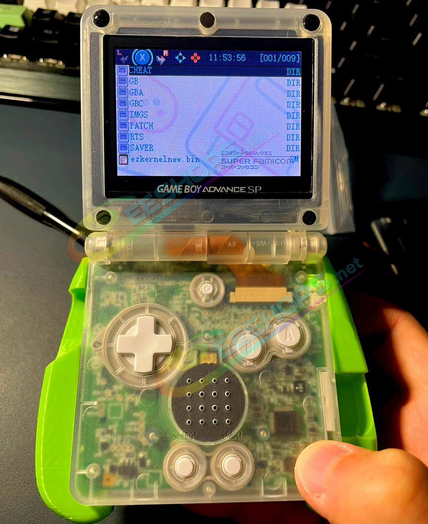 Best Nintendo GameBoy Advance SP Extra Back Clip Rechargeable Battery 3670 mAh with Handle Grip Replacement, Cheap New GBA SP GBASP Handheld Game Console Large Capacity Super Long Life Type-C PD Charging Power Bank + Green Shell Free Shipping