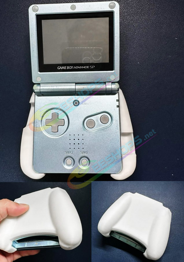 Best Nintendo GameBoy Advance SP Extra Back Clip Rechargeable Battery 3670 mAh with Handle Grip Replacement, Cheap New GBA SP GBASP Handheld Game Console Large Capacity Super Long Life Type-C PD Charging Power Bank + White Shell Free Shipping
