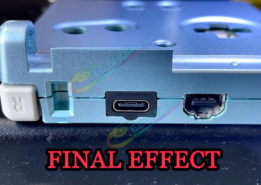 Best Nintendo GameBoy Advance SP Type-C Charge Port Mod Kit / 3.5mm Headset Converter Adapter Replacement, Cheap New Game Boy Advanced GBASP Handheld Console DIY A-to-C USB-C Charging Socket Interface Module + Holder Sleeve 100% Fit Free Shipping