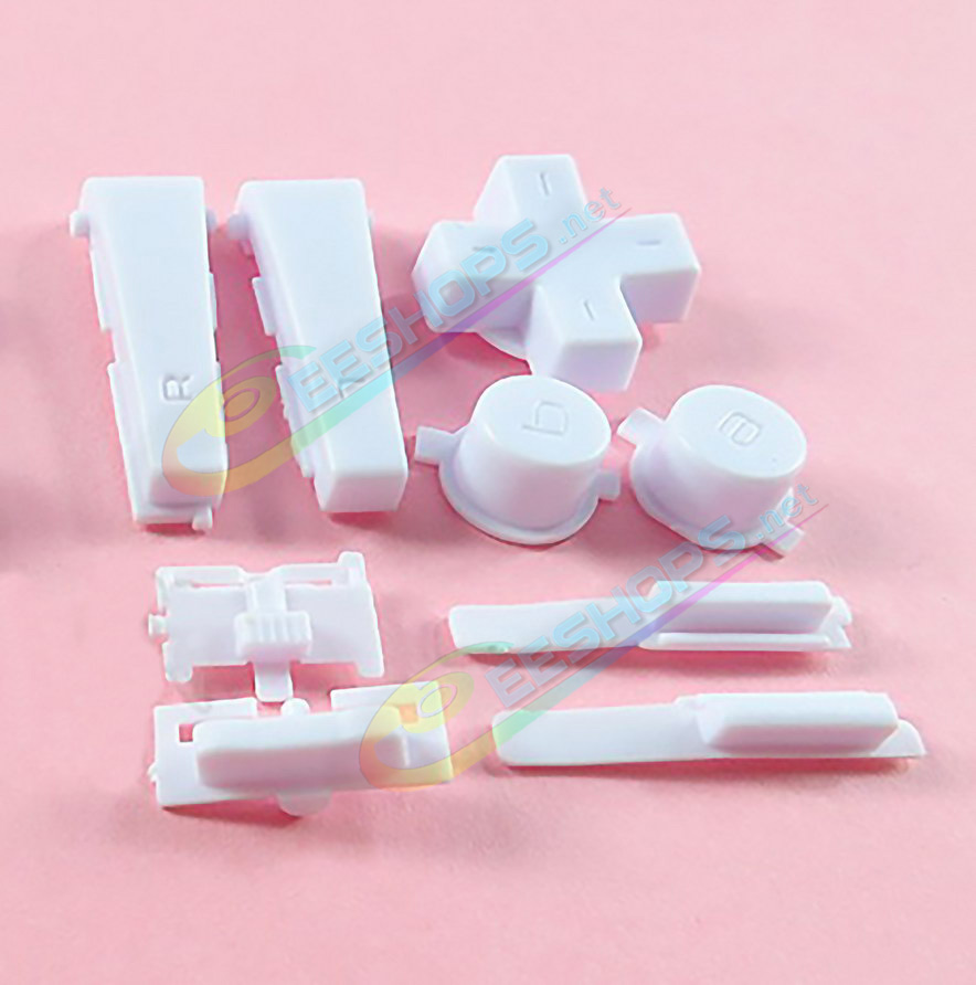 Cheap Nintendo GameBoy Micro Extra Buttons 9 PCS Set White Color Replacement, Best New Game Boy Micro Handheld Game Console DIY D-Pad A B L R Shoulder Start Select Power Volume Function Key Button Spare Parts Accessories Free Shipping