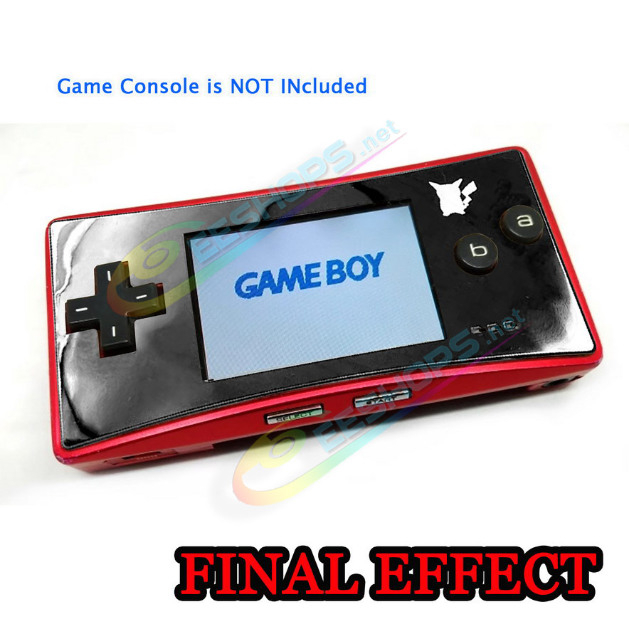 Cheap Nintendo GameBoy Micro Extra Faceplate Replacement Pokemon Black Limited Top Cover Plate, Best Game Boy Micro GBM Handheld Console, Customized Pikachu Edition Upper Face A Protective Screen Cover Coverplate Accessories Free Shipping