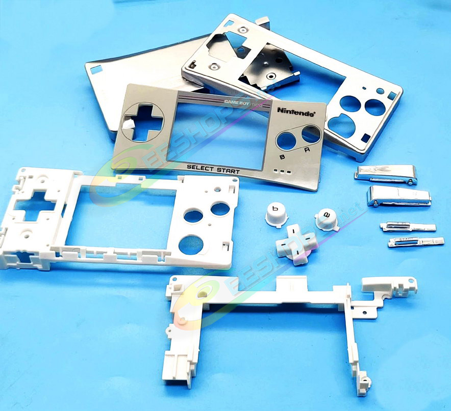 Cheap Nintendo GameBoy Micro Extra Housing Case Shells + Top Faceplate Limited Black Pikachu Edition Replacement, Best GBM Console DIY Aluminum Outer Enclosure Covers Plates / Shoulder / White Buttons / Screws Set Accessories Free Shipping