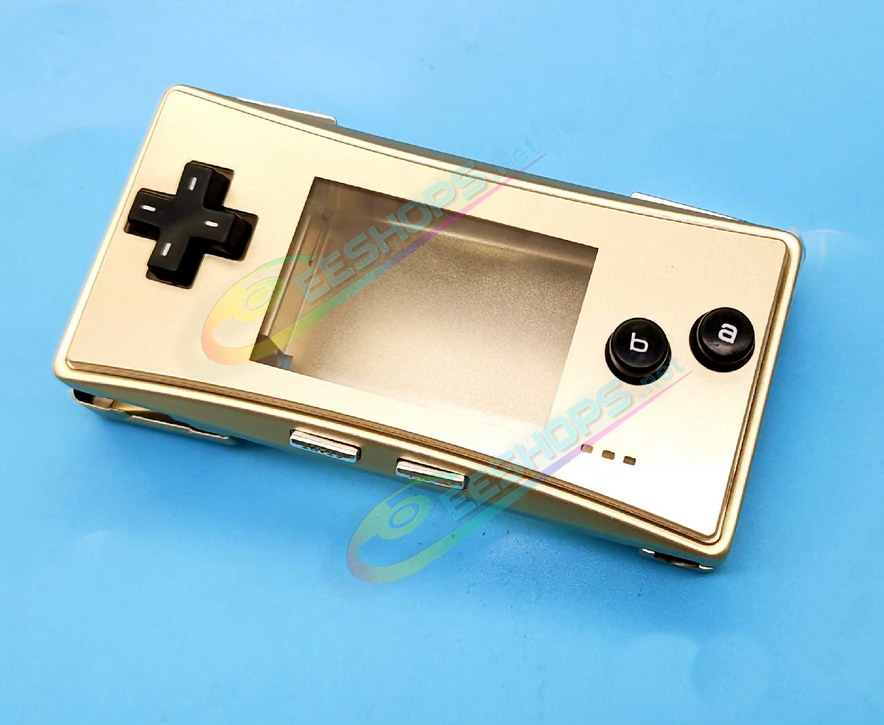 Cheap Nintendo GameBoy Micro Extra Alloy Housing Case Sells + Top Faceplate Gold Color Full Set Replacement, Best Game Boy Micro GBM Handheld Console, DIY Aluminum Outer Enclosure / Battery Cover Plates / Shoulder & Buttons / Screws Free Shipping