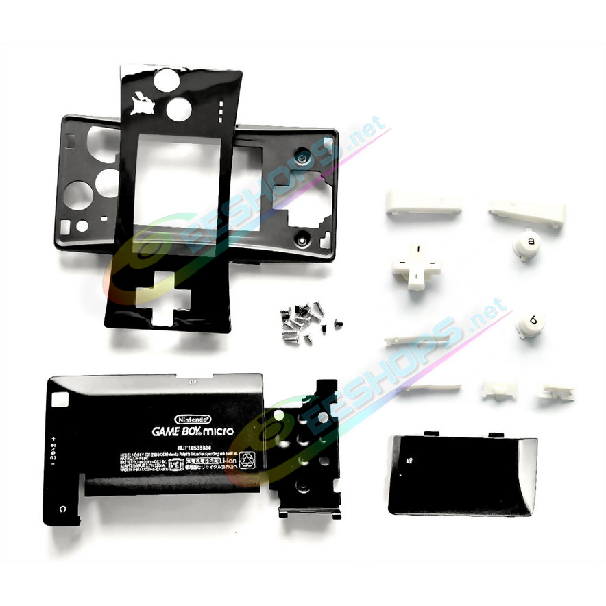 Cheap Nintendo GameBoy Micro Extra Housing Case Shells + Top Faceplate Limited Black Pikachu Edition Replacement, Best GBM Console DIY Aluminum Outer Enclosure Covers Plates / Shoulder / White Buttons / Screws Set Accessories Free Shipping