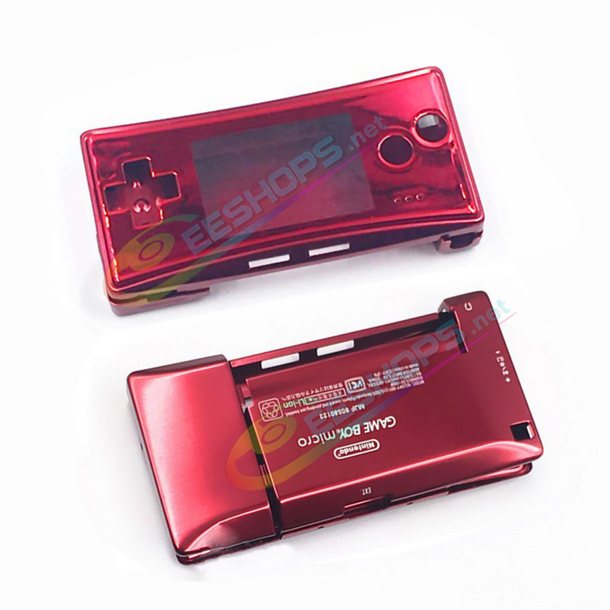 Cheap Nintendo GameBoy Micro Extra Alloy Housing Case Sells + Top Faceplate Red Color Set Replacement, Best Game Boy Micro GBM Handheld Console, DIY Aluminum Outer Enclosure Upper / Bottom / Battery Cover Plates + Screws Accessories Free Shipping