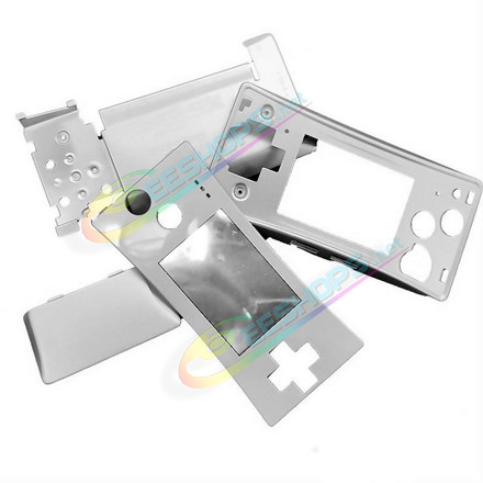 Cheap Nintendo GameBoy Micro Extra Alloy Housing Case Sells + Top Faceplate Silver Color Full Set Replacement, Best Game Boy Micro GBM Handheld Console, DIY Aluminum Outer Enclosure / Battery Cover Plates / Shoulder & Buttons / Screws Free Shipping