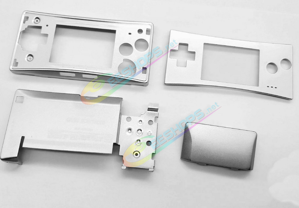 Cheap Nintendo GameBoy Micro Extra Alloy Housing Case Sells + Top Faceplate Silver Color Full Set Replacement, Best Game Boy Micro GBM Handheld Console, DIY Aluminum Outer Enclosure / Battery Cover Plates / Shoulder & Buttons / Screws Free Shipping
