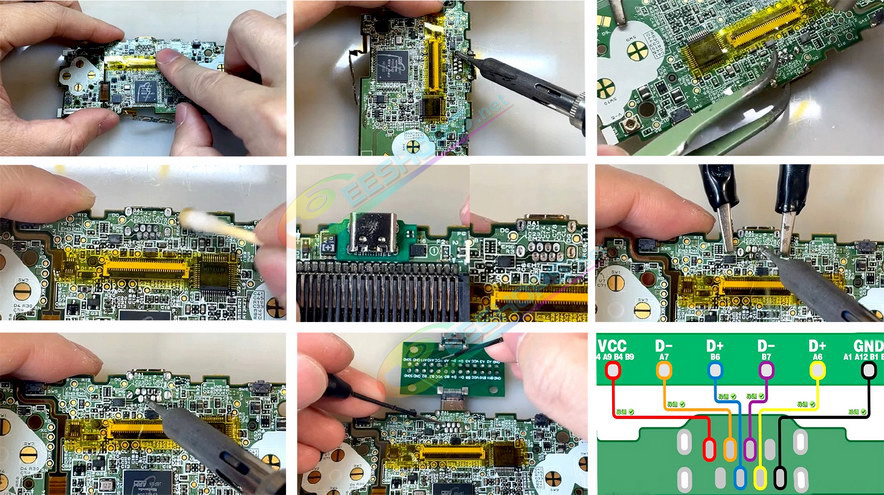 Best Nintendo GameBoy Mirco Type-C Charge Port Mod Kit Replacement + GBA Link Converter, Cheap New Game Boy Micro GBM Handheld Console Custom DIY A-to-C C-to-C USB-C Charging Interface Module + Holder Bracket + Converting Adapter Free Shipping