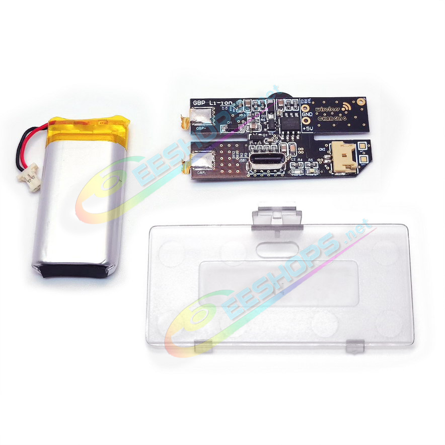 Best Nintendo GameBoy Pocket Rechargeable Battery Pack Type-C Mod Kit 700 mAh Replacement, Cheap Game Boy GBP Handheld Console 4-6 Hours Super Long Life USB-C Charging Lithium Module with Clear Rear Cover Set Free Shipping