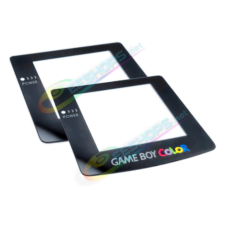 Cheap Nintendo GameBoy Color Extra Glass Screen Protective Cover Replacement Regular Style Black Pack 2, Best Game Boy GBC Handheld Game Console, Scratch-Resistant Clear Sharpness Display Mirror Surface with 3M Adhesive Tapes Accessories Free Shipping