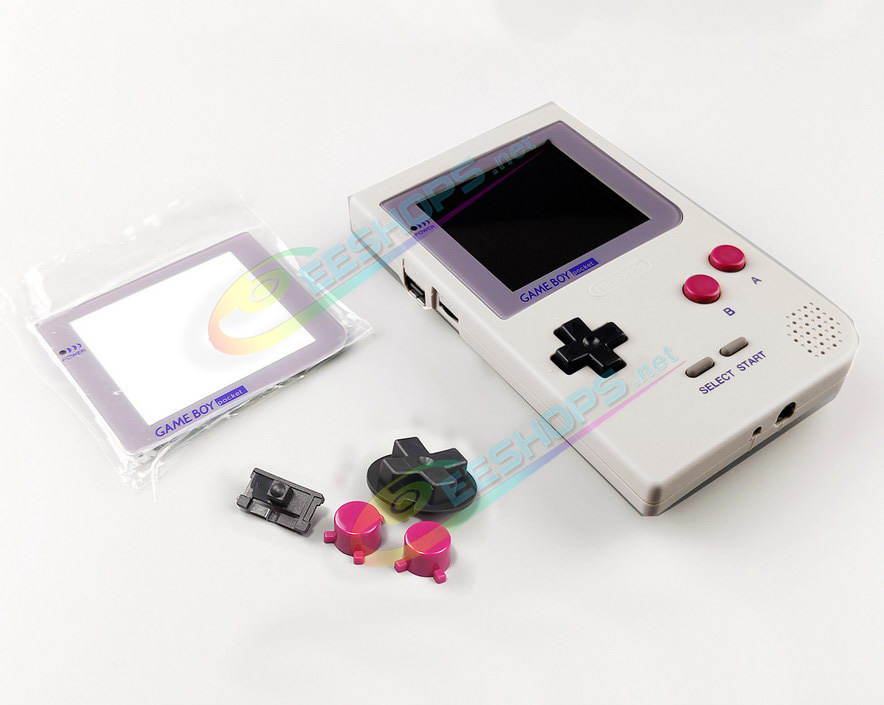 Cheap Nintendo GameBoy Pocket IPS Screen Mod + Housing Case Kit Classic GB Grey Kit Replacement, Best Game Boy GBP Handheld Game Console, Customized Dot-by-Dot High Brightness LCD Display Moddule + Glass Protective Cover + Buttons Set Free Shipping