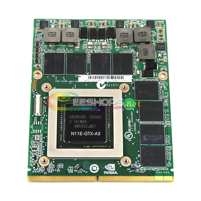 Original Graphics Video Card Replacement for Dell Alienware M15X R1 R2 M17X R1 R2 R3 M18X R1 Gaming Laptop NVIDIA GeForce GTX 480M 485M 2GB GDDR5 MXM VGA Board N11E-GTX-A3 Repair Parts Free Shipping