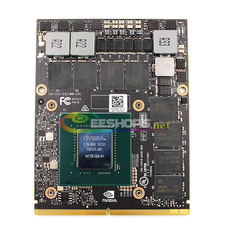 Genuine New 8GB GDDR5 Graphics Video Card Upgrade NVIDIA Quadro P4000 for Dell Precision 7730 7720 7710 M7720 M7710 M6800 M7510 M7520 Mobile Workstation Laptop N17E-Q3-A1 MXM VGA Board Replacement Repair Parts Free Shipping