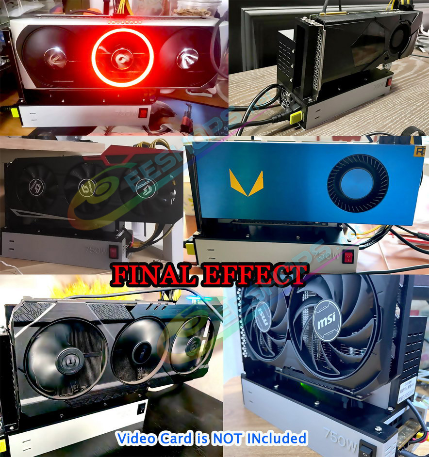 Best External Graphics Card Dock Station 750W Power Supply Complete Assembly, Cheap nVidia Geforce RTX 4080 4090 3080 3090 AMD Radeon RX 6900 7900 6800 7800 XT XTX, Laptop PC Extra Second GPU Docking Station Thunderbolt 3/4 USB4 Adapter Free Shipping