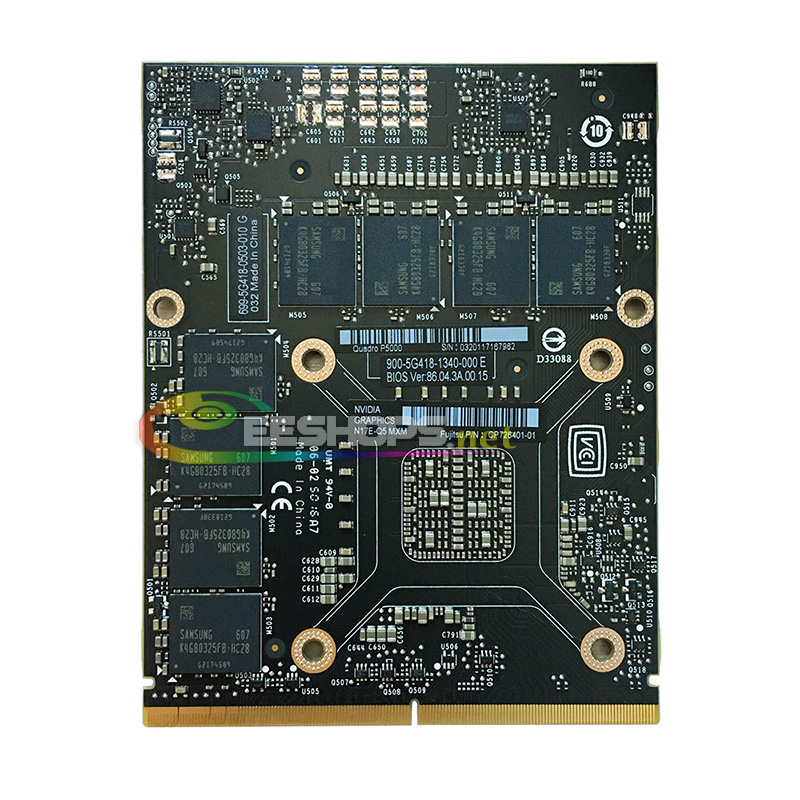 Original New NVIDIA Quadro P5000 16GB GDDR5 N17E-Q5-A1 Graphics Video Card for Dell Precision 7730 7720 7710 M7720 M7710 7530 5530 Mobile Workstation Laptop MXM Board Upgrade Replacement Parts Free Shipping