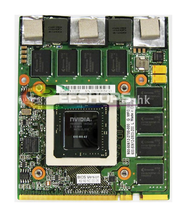 Original Best nVidia Quadro FX 3700 3700M FX3700 for HP Elitebook 8740W 8730W 8710P 8710W Mobile Workstation GDDR3 1GB MXM B Graphics Video Card Replacement